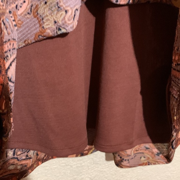 Willow Root Top Blouse S Stretchy Long Sleeve V-Neck Paisley Floral Polyester - Picture 9 of 16